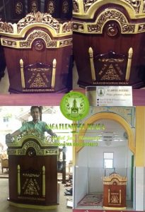 Mimbar Masjid Minimalis Harga Murah Ukir Kayu Jati Sederhana