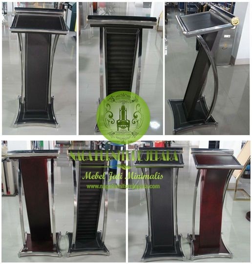 Podium Khutbah Gereja Bahan Stainless kayu jati Podium Khutbah Gereja Bahan Stainless kayu jati